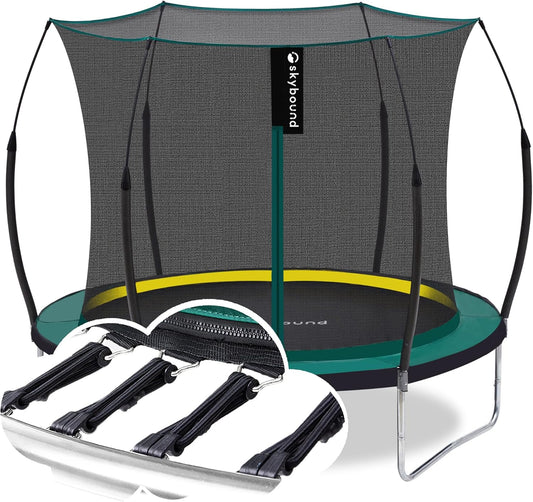 SkyBound 14 FT 12 FT 10FT 8FT 6FT Springless Trampoline for Kids and Adults - Recreational Trampolines with AntiRust Coating - Bungee Cords Outdoor Trampoline for Kids - No-Gap Design Zipper System
