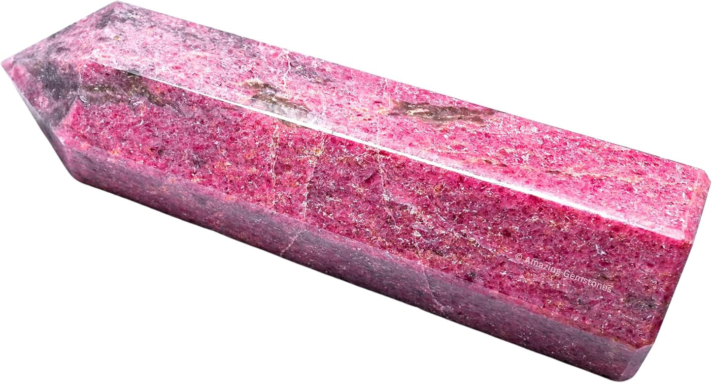 Amazing Gemstone Large Rhodonite Crystal Towers ~ Natural Healing Crystal Point Obelisk for Reiki Healing and Crystal Grid (5.5" to 6" INCH)