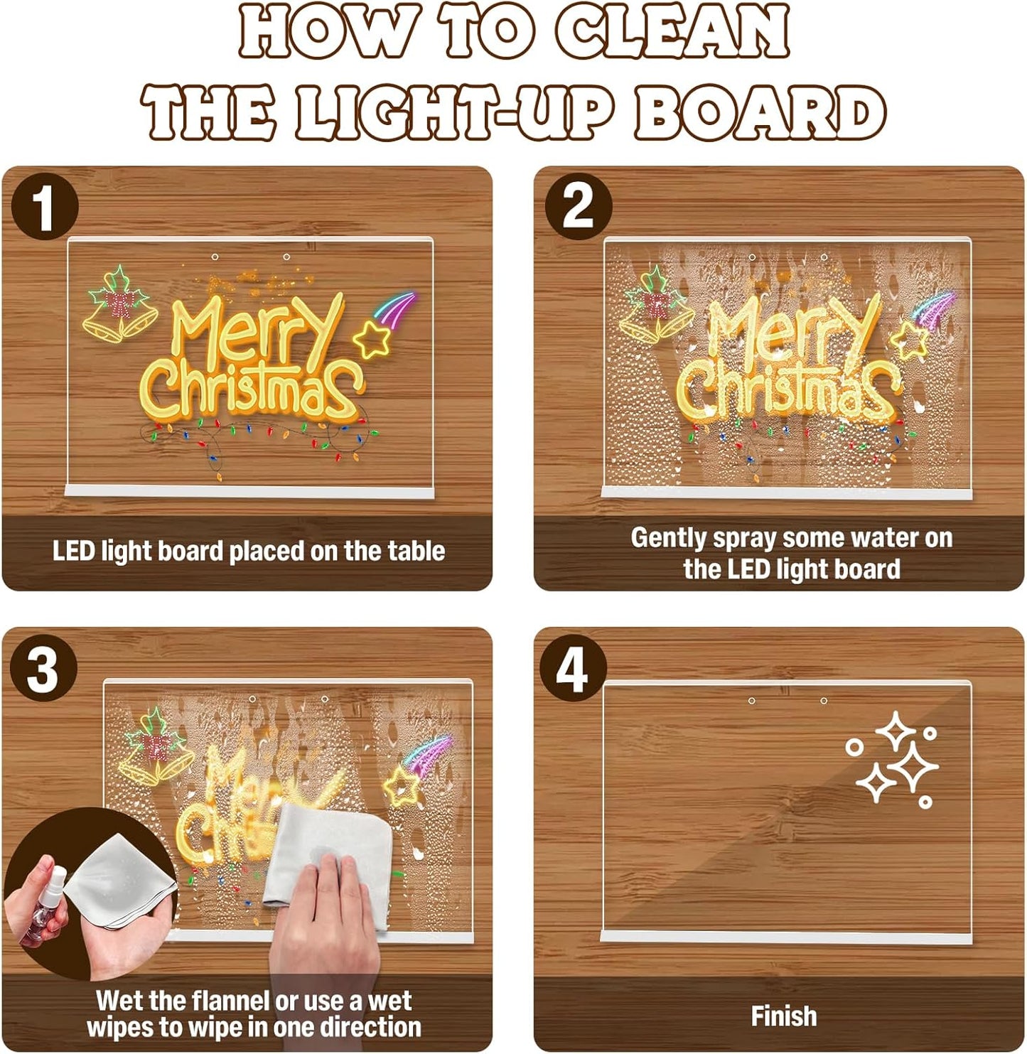 LED Note Board with Colors, Acrylic Dry Erase Board with Light, 13.8"X10" 4 Modes & 7 Colors Led Drawing Board for Kids with Invisible Stand, Rewritable Glow Memo for Office, Home, Kids