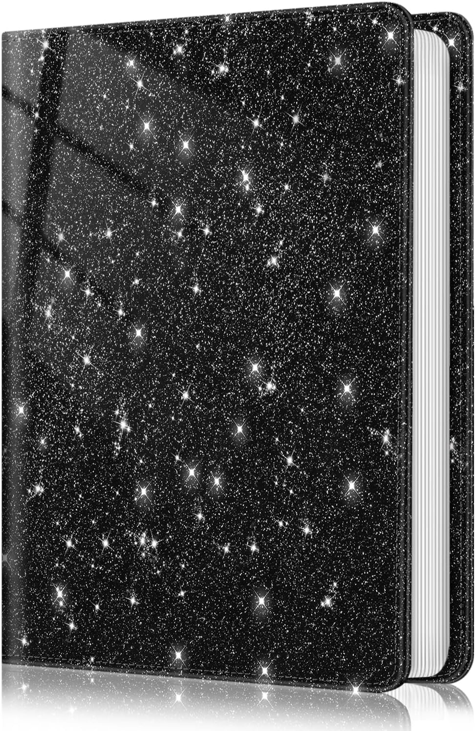 Fintie Photo Album for 4x6 Photos - 112 Pockets Vegan Leather Cover Memory Albums Book for Birthday Family Anniversary Vacation Pictures, Glittering Black