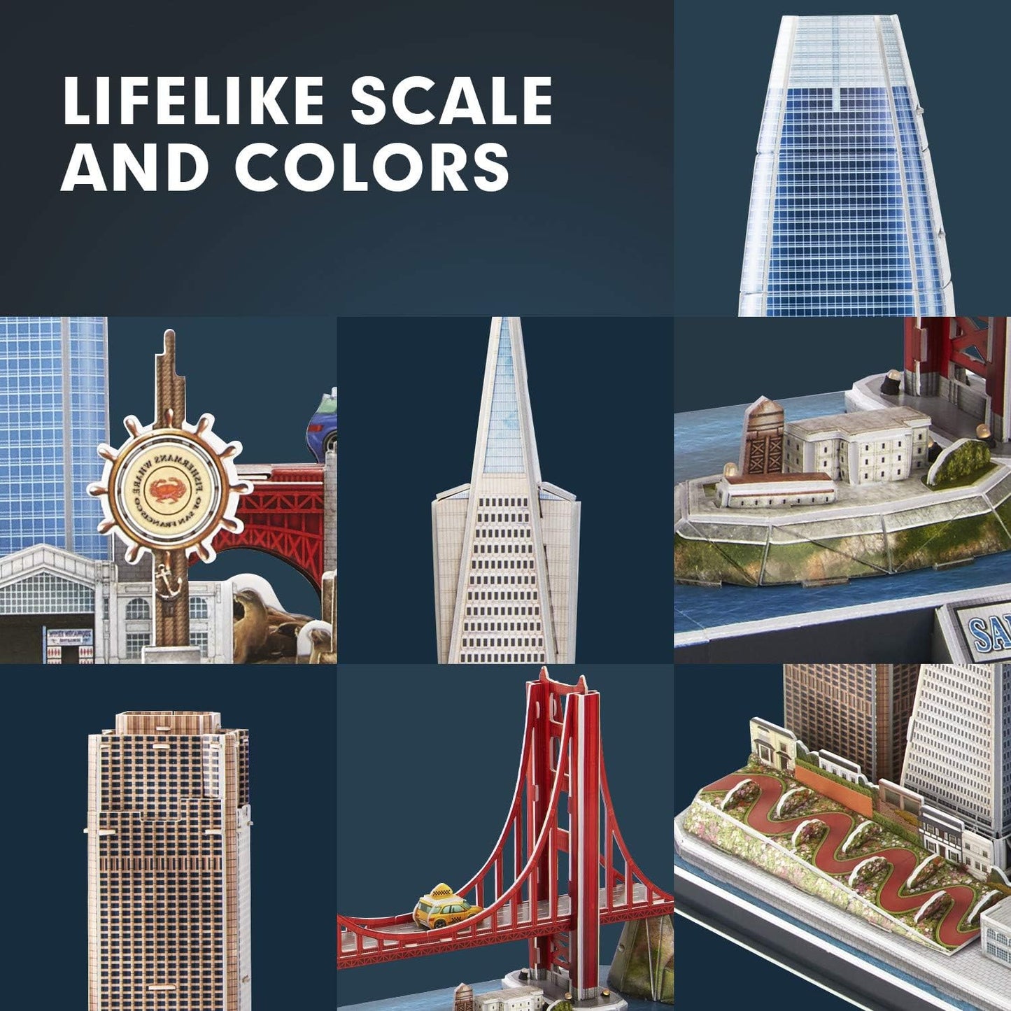 CubicFun 3D Puzzles for Kids Ages 10-14 LED San Francisco Cityline, Arts and Crafts for Kids Ages 8-12 STEM Projects for Kid Age 10-14 Gifts for 8 Year Old Toys for 10 Year Old Girls Architecture