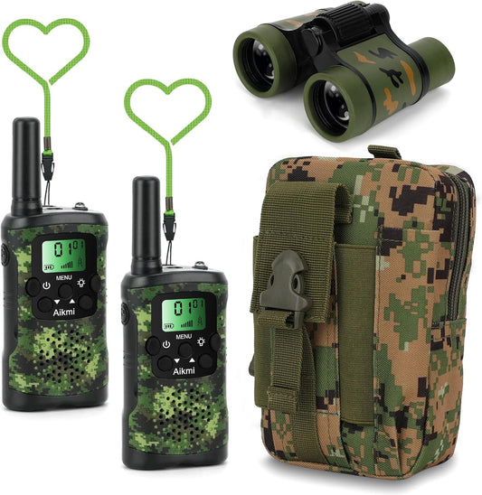 Walkie Talkies for Kids Toys for Boys Aged 5+ Outdoor Toys 2 Way Radio 22 Channel 3 Miles Range for Camp Hunt Adventure Game Birthday 6 7 8 9 10 Year Old Boys Gifts (Green)