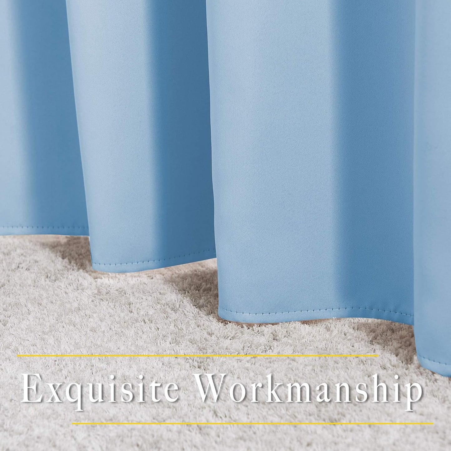 NICETOWN Blue Room Darkening Curtains for Living Room, Grommet Thermal Curtains Light & Sound Reducing Window Treatments for Bedroom/Home Family, W46 x L102