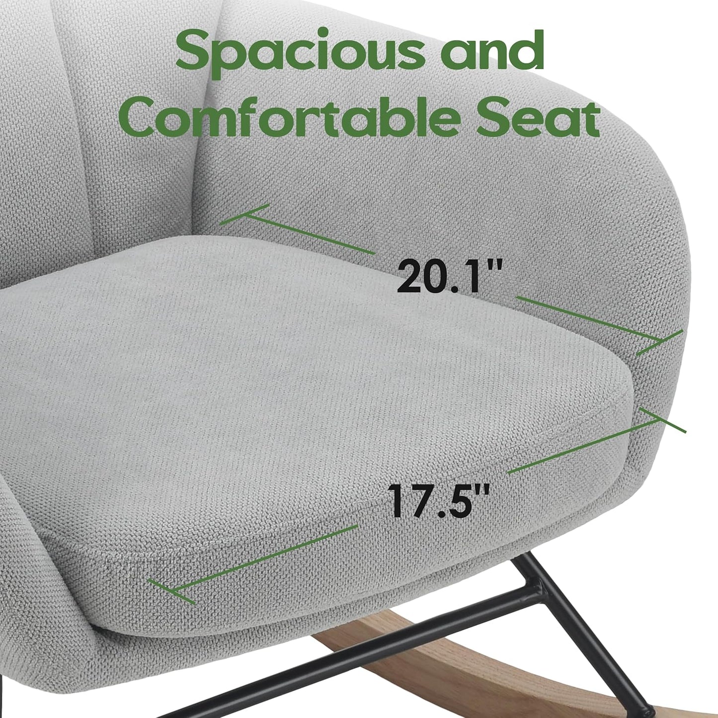 Rocking Chair Nursery, Teddy Baby Nursery Rocking Chairs, Modern Nursing Chair for Breastfeeding, Nursery Rocker for Small Spaces Indoor, Accent Glider Chairs for Living Room, Bedroom, Grey