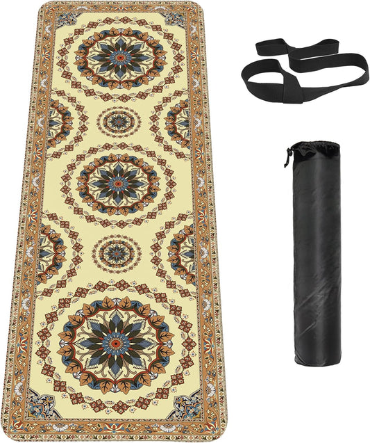 Non Slip Yoga Mat TPE Workout Mat for Men Women, Thick Workout Mat with Carrying Strap, Fitness Mats for Exercise, Yoga, Fitness, Pilates, Floor Workouts (72" x 24" x 6mm)