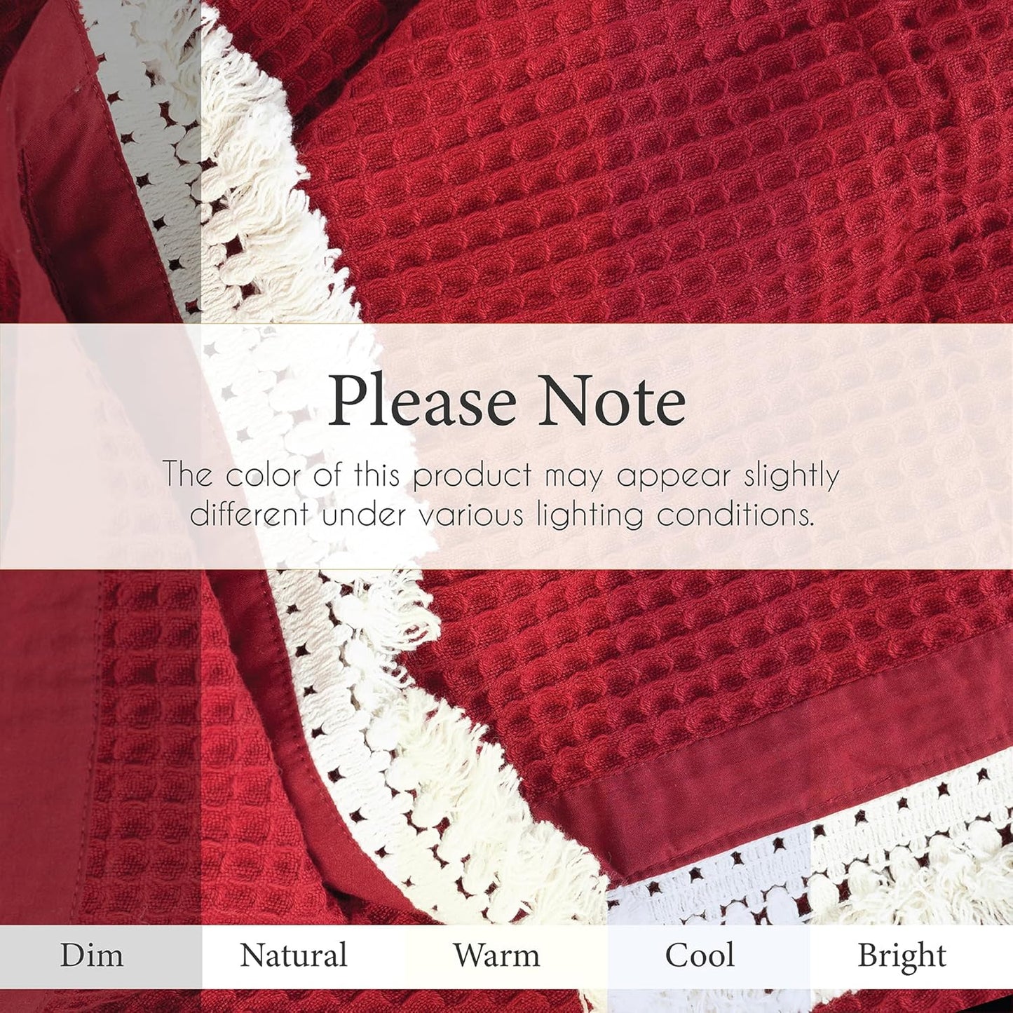 Salt Earth GOTS Certified 100% Organic Cotton Throw Blanket, 55" x 60" Waffle Blankets & Throws for Bed, Throw Blanket for Couch, Modern & Cozy Blanket, All Season,Comfy & Soft Blanket(Red Dahlia)