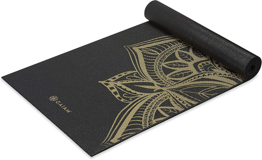 Gaiam Yoga Mat - Premium 6mm Print Extra Thick Non Slip Exercise & Fitness Mat for All Types of Yoga, Pilates & Floor Workouts (68"L x 24"W x 6mm Thick)