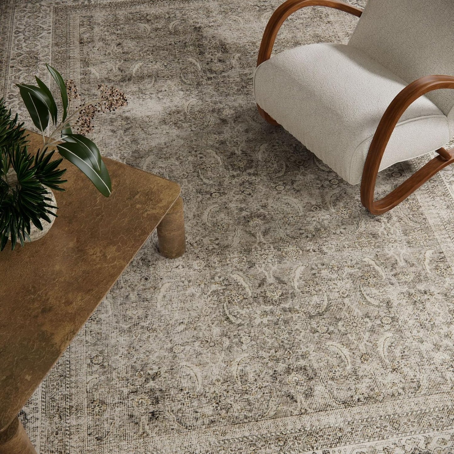 Washable Area Rugs for Living Room: 8x10 Bedroom Rug Boho Vintage Area Rug Stain Resistant Non Slip Low Pile Lightweight Soft Carpets for Dining Room Kitchen Nursery Kids Room Farmhouse