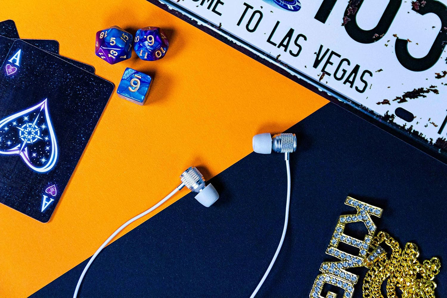 LUDOS Ultra Wired Earbuds in-Ear Headphones, 5 Years Warranty, Earphones with Microphone, Noise Isolating Ear Buds, Memory Foam for iPhone, Samsung, School Students, Kids, Women, Small Ears - White