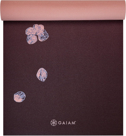 Gaiam Yoga Mat - Premium 6mm Print Extra Thick Non Slip Exercise & Fitness Mat for All Types of Yoga, Pilates & Floor Workouts (68"L x 24"W x 6mm Thick)