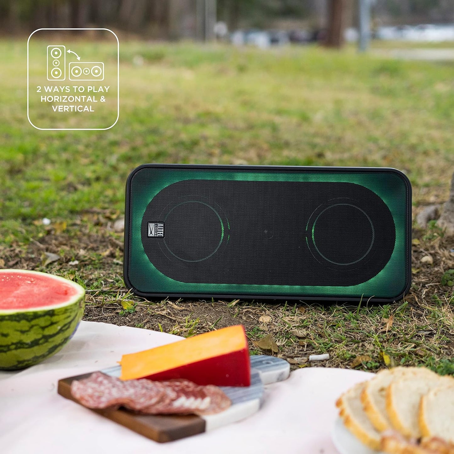 Altec Lansing Shockwave 200 Wireless Party Speaker 180W Bluetooth Speaker with a Long Lasting 12 Hour Battery, Multi LED Party Modes, Multiple bass Boost Modes, Party Sync, AM/FM Radio