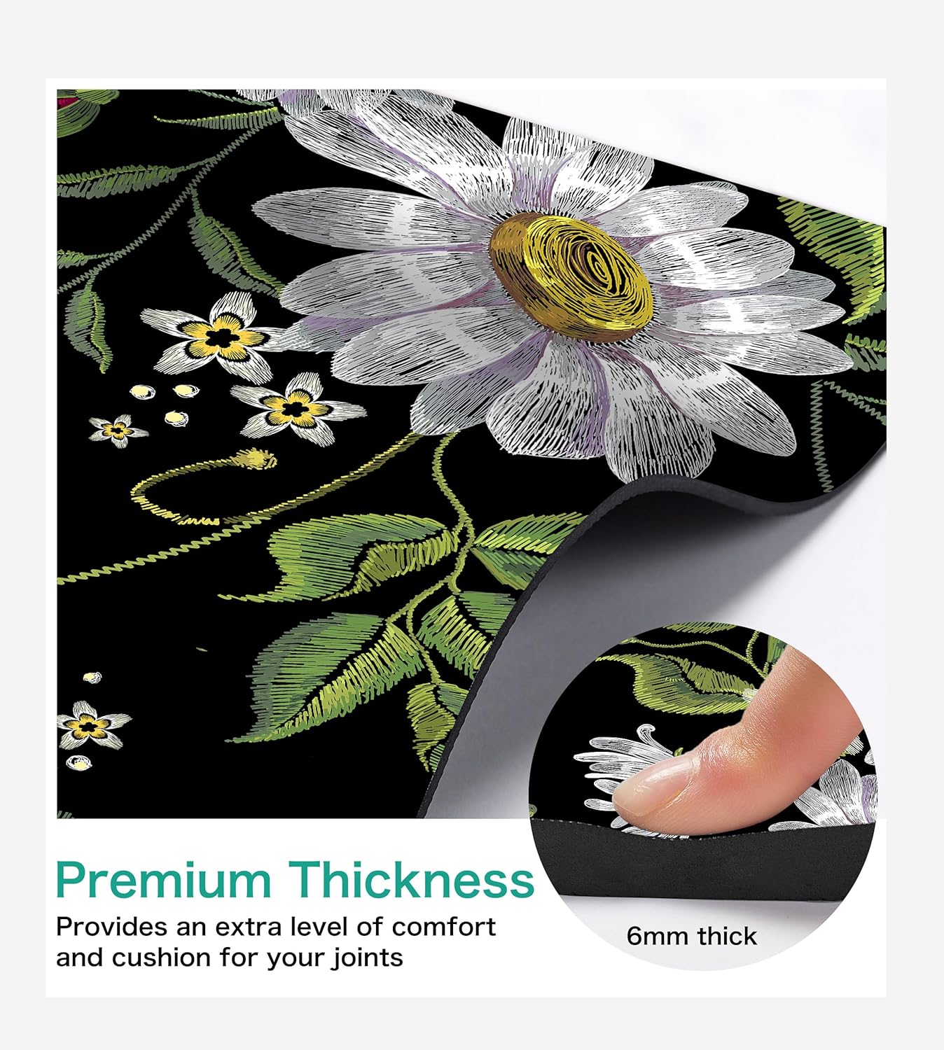 Non Slip Yoga Mat TPE Workout Mat for Men Women, Thick Workout Mat with Carrying Strap, Fitness Mats for Exercise, Yoga, Fitness, Pilates, Floor Workouts (72" x 24" x 6mm)