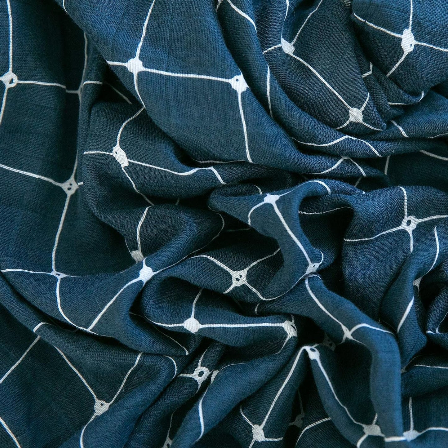 GRACED SOFT LUXURIES Premium Muslin Baby Swaddle Blankets 2 Pack | Large 47 x 47 inch | 100% Cotton Muslin Newborn Infant Swaddle Receiving Blanket Wrap (Busy Bugs | Dotted Grid)