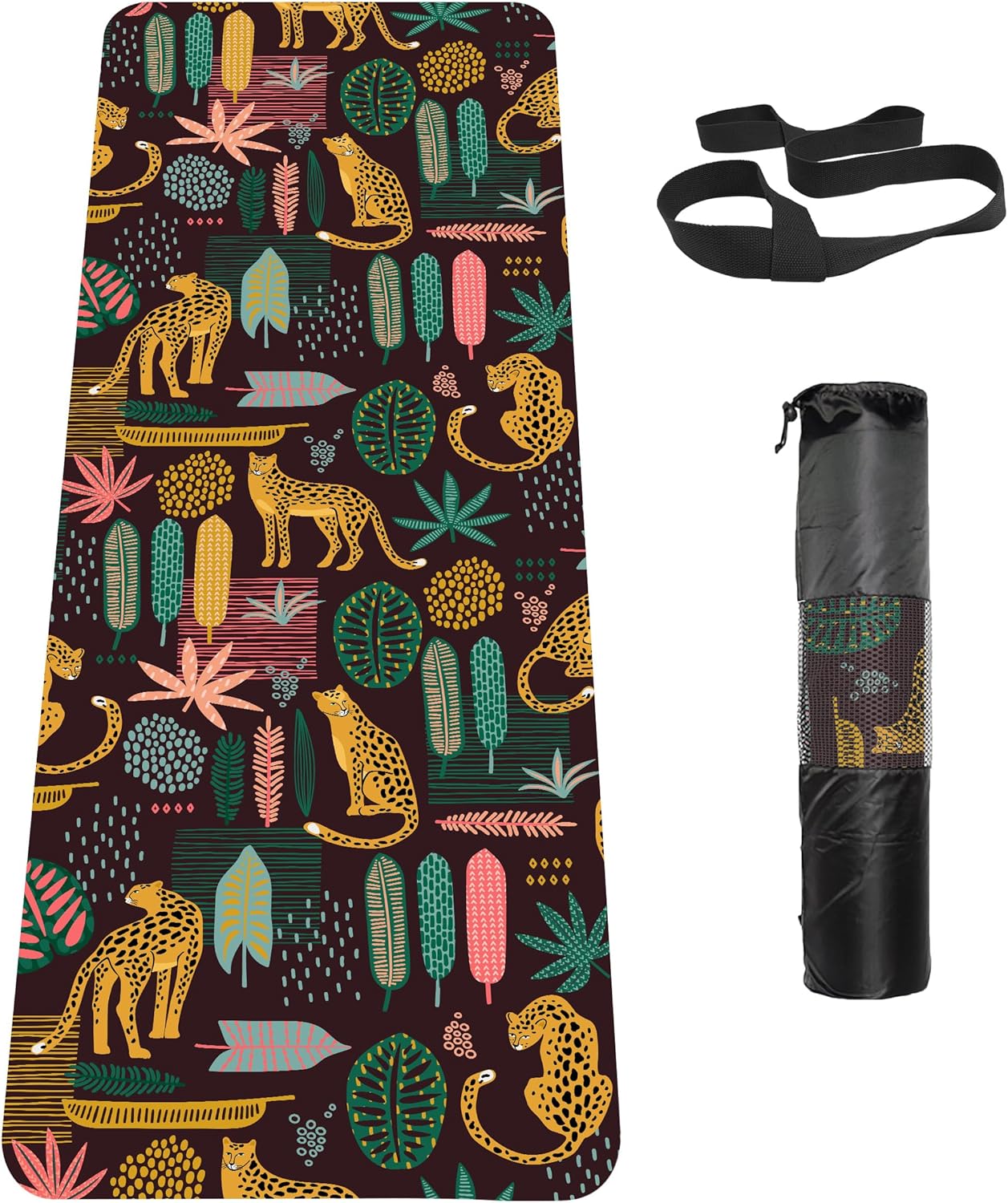 Non Slip Yoga Mat TPE Workout Mat for Men Women, Thick Workout Mat with Carrying Strap, Fitness Mats for Exercise, Yoga, Fitness, Pilates, Floor Workouts (72" x 24" x 6mm)