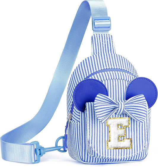 Small Sling Bag - Birthday Gifts for 3 4 5 6 7 8 9 Year Old Girls, Birthday Gifts for Girl Daughter Sister, Initial Cross Body Bags for Girls Sling Bag Purse for Kids(Blue E)