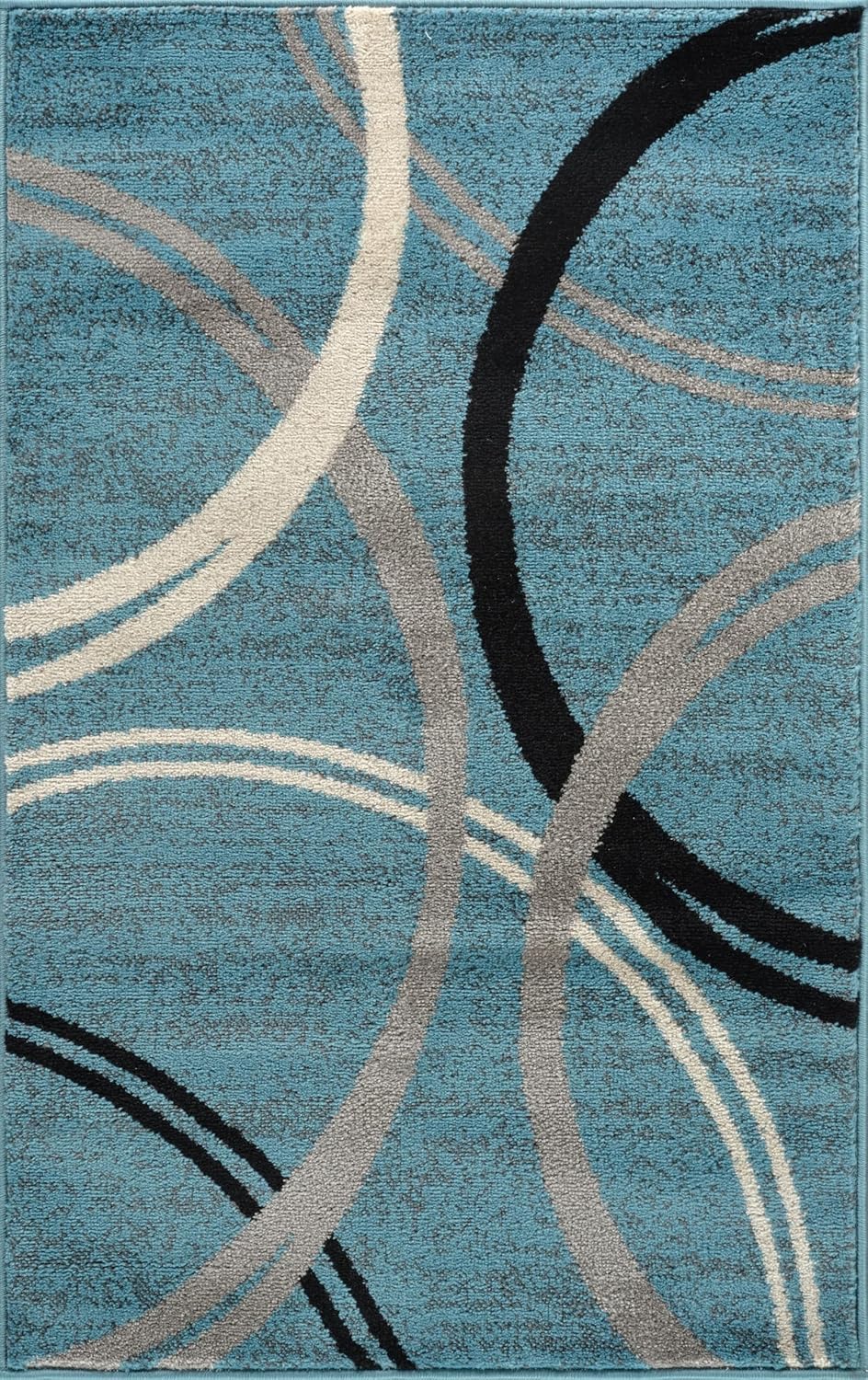 Rugshop Modern Wavy Circles Design Area Rug 2'7" x 4' Blue