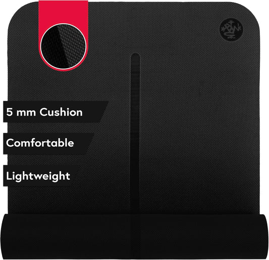 Manduka Begin Yoga Mat 68" - 5mm Cushioning | Comfortable, Lightweight & Reversible with Alignment Stripe | Budget-Friendly | 68 x 24 inches