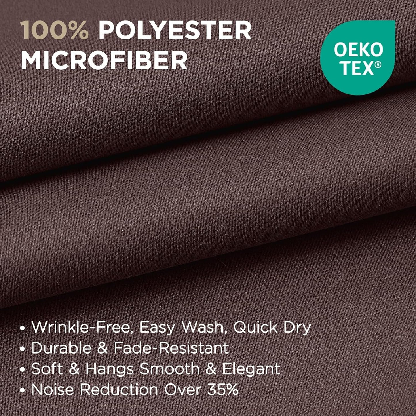 Joydeco Blackout Curtains 90 Inch Length 2 Panels Set, Thermal Insulated Long Curtains& Drapes 2 Burg, Room Darkening Grommet Drapes for Living Room Bedroom Window (W52 x L90 Inch, Chocolate)