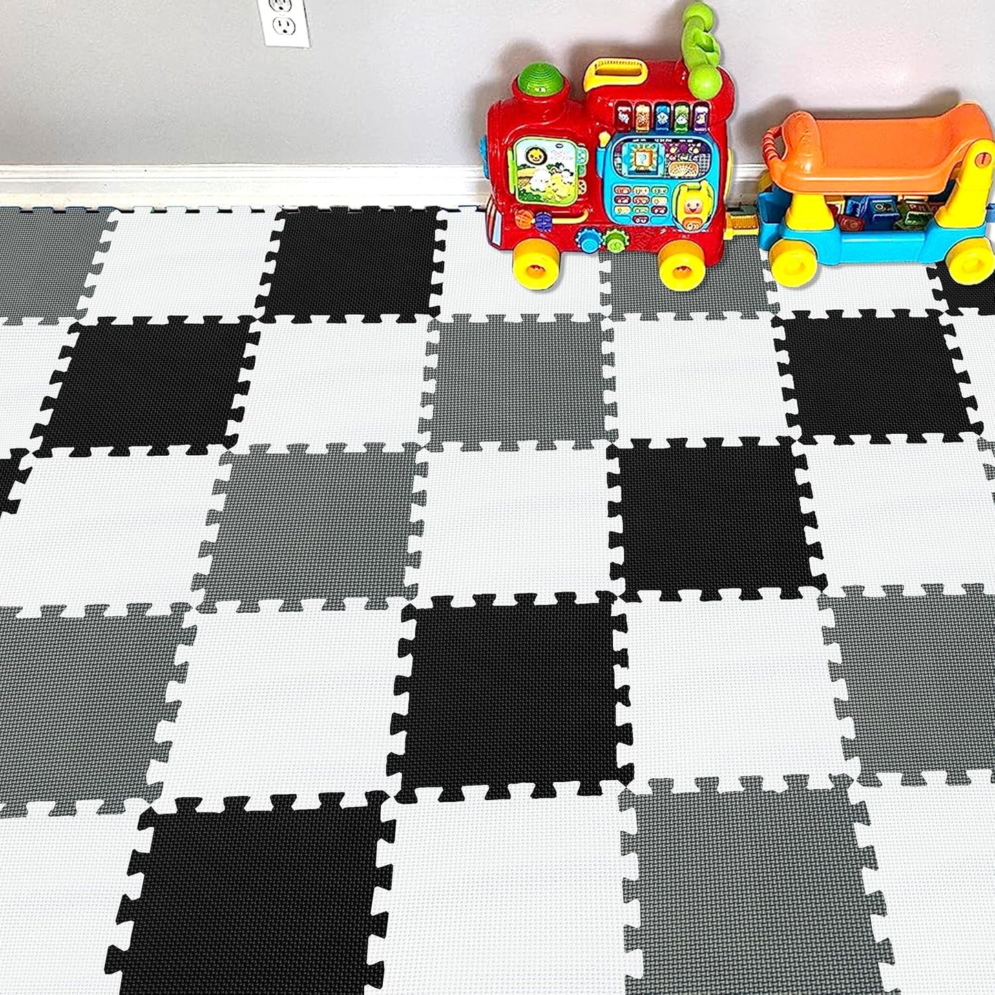 YIMINYUER® 25 Tiles (30cm×30cm×1cm Each Tile) Baby Soft Puzzle Play Mats, Kids Thick EVA Foam Floor, Toddlers & Children's Soft Interlocking Mat R01R04R12G301025