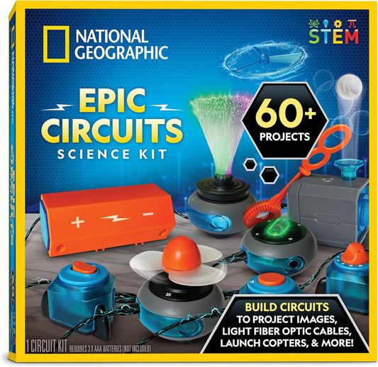 National Geographic Circuit Maker Kit - Electronics Kit for Kids with 60 Electrical Circuit Projects, Electric Circuit STEM Toy, Electronic Projects, Electrical Circuit Kit for Kids