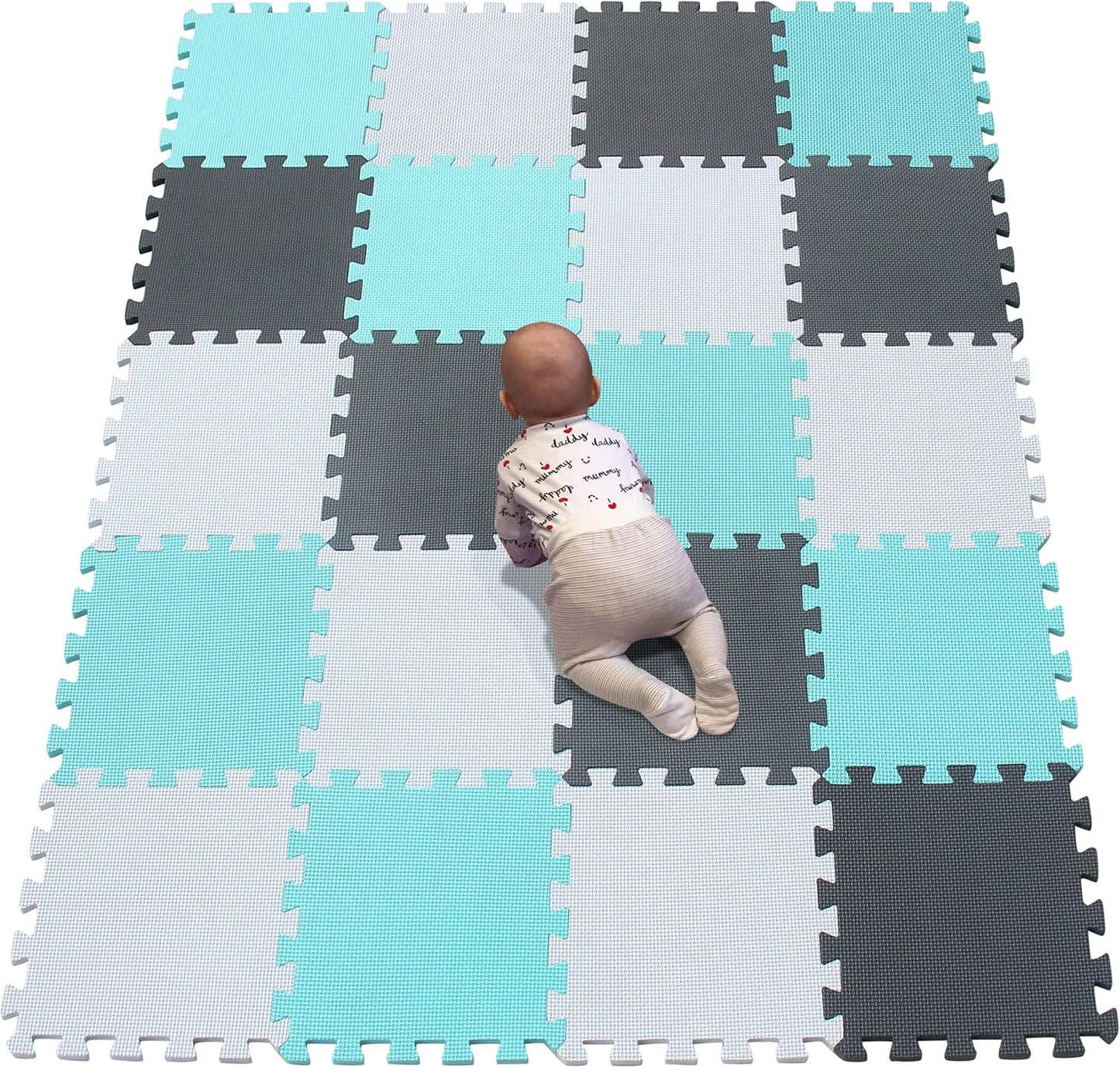 YIMINYUER® 20 Tiles (30cm×30cm×1cm Each Tile) Baby Soft Puzzle Play Mats, Kids Thick EVA Foam Floor, Toddlers & Children's Soft Interlocking Mat R01R08R12G301020