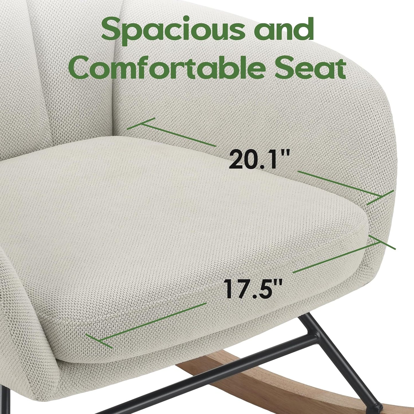 Rocking Chair Nursery, Teddy Baby Nursery Rocking Chairs, Modern Nursing Chair for Breastfeeding, Nursery Rocker for Small Spaces Indoor, Accent Glider Chairs for Living Room, Bedroom, Beige