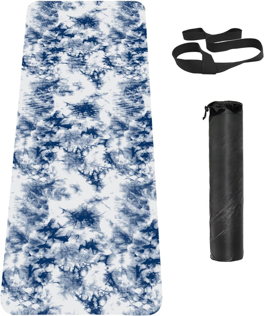 Non Slip Yoga Mat TPE Workout Mat for Men Women, Thick Workout Mat with Carrying Strap, Fitness Mats for Exercise, Yoga, Fitness, Pilates, Floor Workouts (72" x 24" x 6mm)