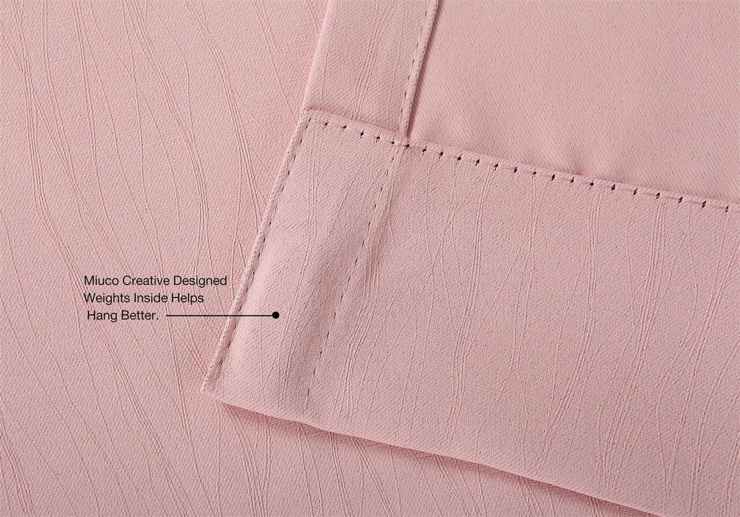 MIUCO Blackout Curtains Room Darkening Curtains Textured Grommet Curtains for Kids Bedroom Set of 2 52x84 Inch Pink