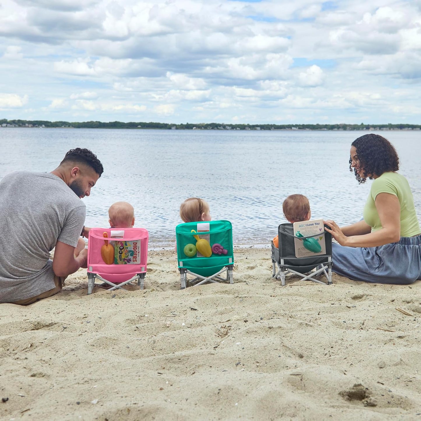 Bright Starts Pop 'N Sit Portable Booster, Indoor/Outdoor Use, Floor Seat with Feeding Tray, Grey, 6 Mos - 3 Yrs