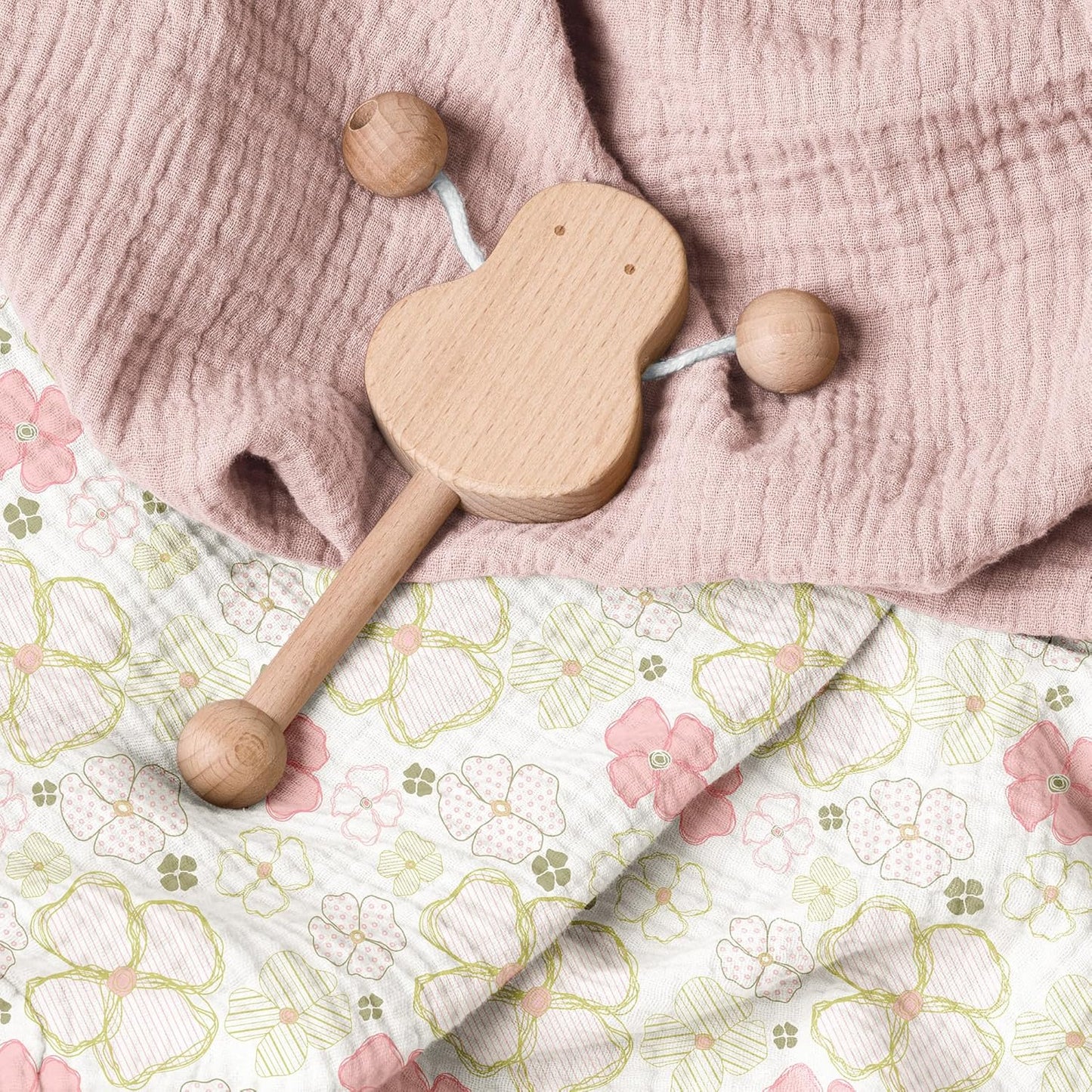 Bearmoss Changing Pad Cover, 2 Pack Muslin [100% Cotton] Diaper Changing Table Covers, 32'' x 16'' Soft Breathable Changing Pad Sheets for Unisex Baby Girls and Boys with Strap Holes (Pinkfloral)