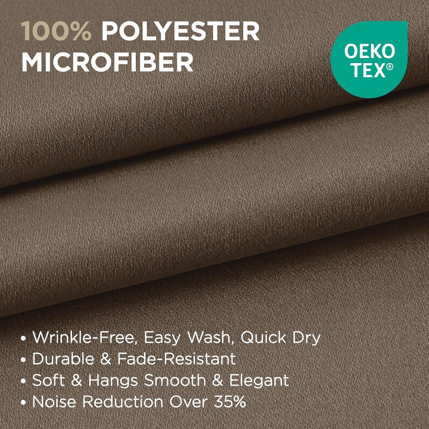 Joydeco Blackout Curtains 95 Inch Length 2 Panels Set, Thermal Insulated Long Curtains& Drapes 2 Burg, Room Darkening Grommet Drapes for Living Room Bedroom Window (W52 x L95 Inch, Khaki)