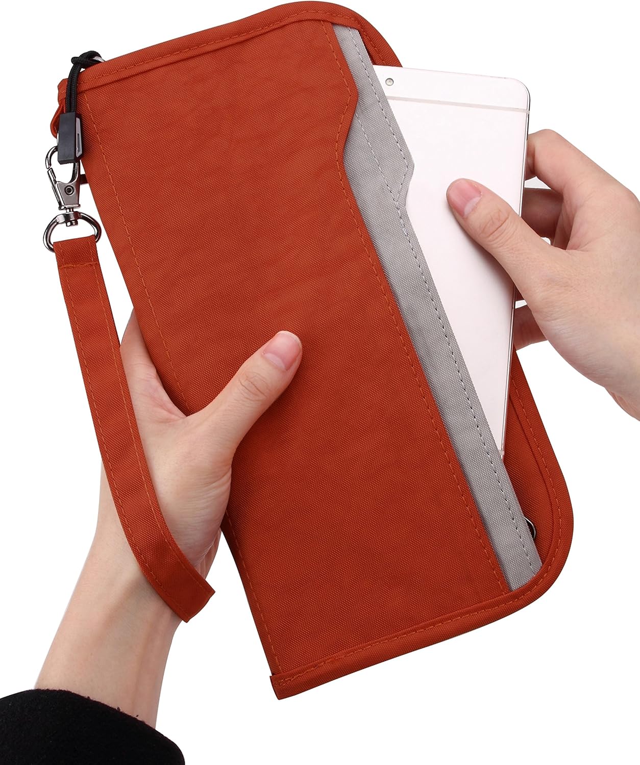 ZOPPEN Passport Holder Family RFID Passport Wallet, Passport Holder Women/Men, Travel Wallet Documents Organizer Zipper Case with Removable Wristlet Strap, Travel Essentials for Flying