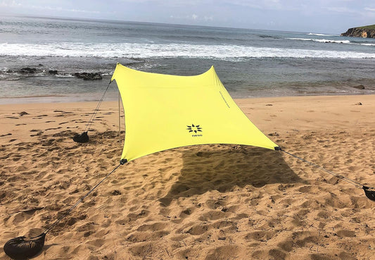 Neso Tents Beach Tent with Sand Anchor, Portable Canopy Sunshade - 7' x 7' - Patented Reinforced Corners(Lemon)