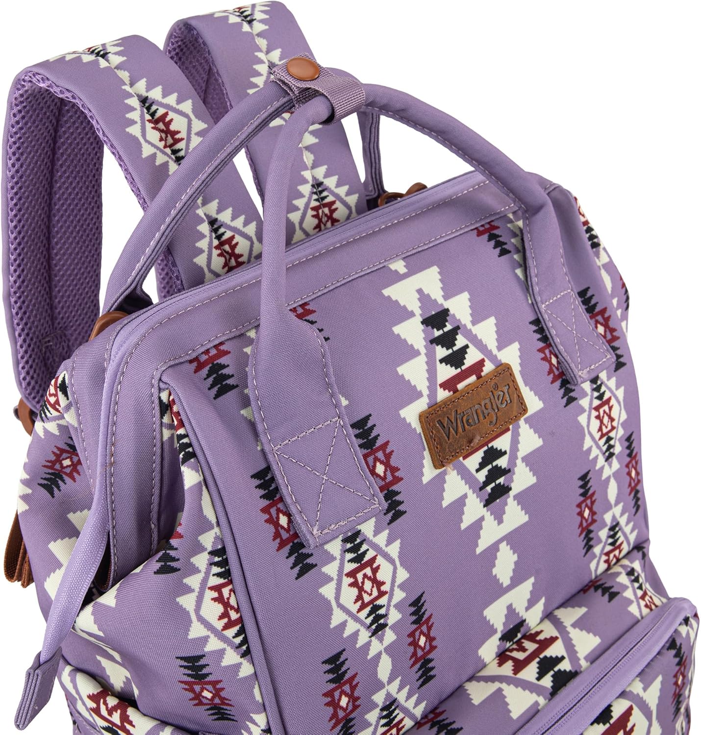Wrangler Diaper Bag Backpack Aztec Travel Backpack Purses Western Multi-Function Baby Bags for Mom with Waterproof Insulated Pockets