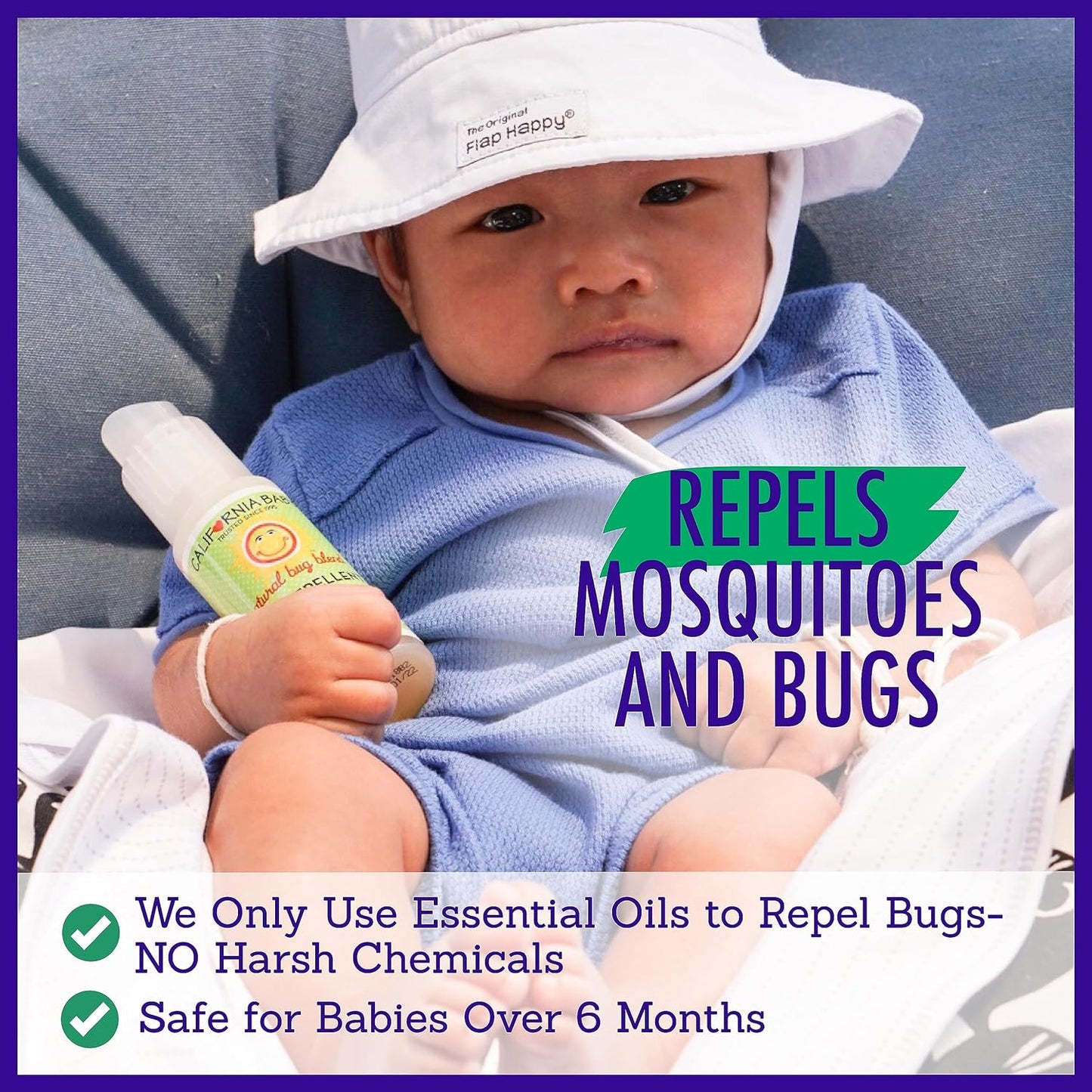 California Baby Natural Bug Repellent Spray | Citronella Bug Spray | DEET-Free | Repels Mosquitoes + Bugs | Allergy Friendly | Great Smell | Baby & Adult Insect Repellent Spray | 59 mL / 2 oz.