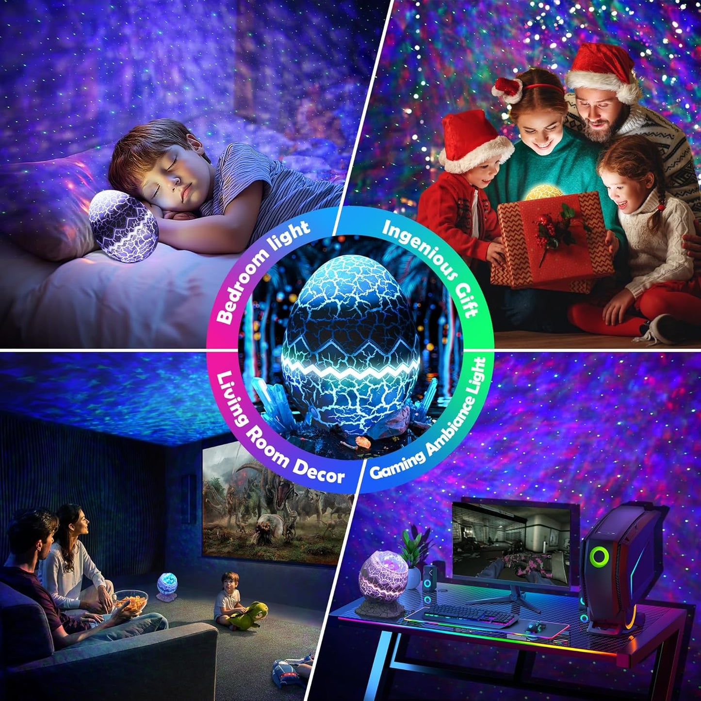 Star Projector Night Light, Galaxy Projector for Bedroom, 15 Color Mode Built-in 8 White Noise, and Bluetooth 5.1 Speaker, Remote & App Control, Timer Function, Christmas Light Projector for Kids