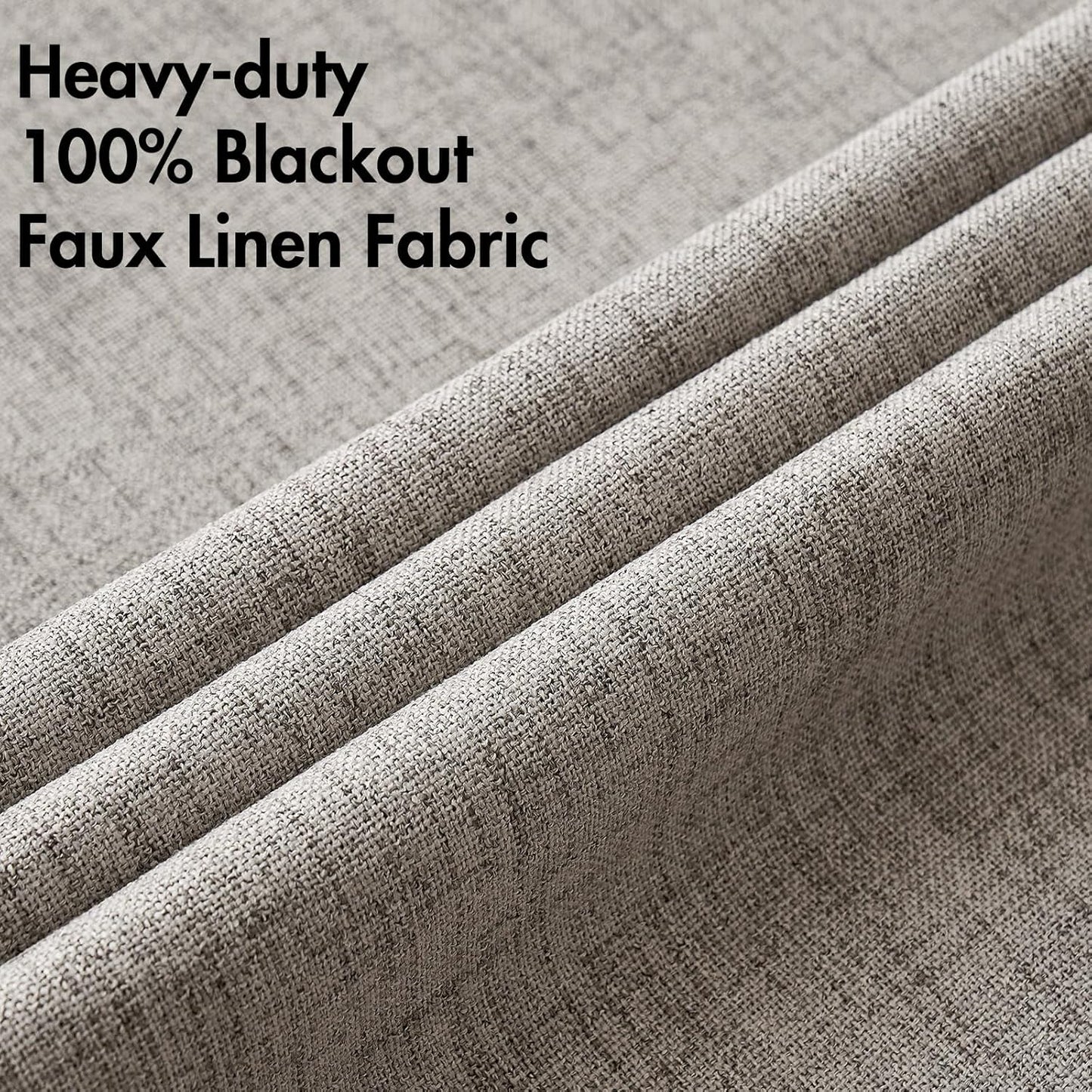 MIULEE 100% Blackout Linen Textured Curtains for Bedroom Solid Thermal Insulated Warm Taupe Grommet Room Darkening Curtains & Drapes Luxury Decor for Living Room Nursery 42 x 63 Inch (2 Panels)