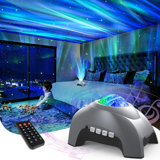 Aurora Projector - AIRIVO Star Projector for Kids Adults, Night Light Projector Bluetooth Speaker White Noise, Galaxy Projector Northern Lights for Bedroom Decor, Party, Ceiling