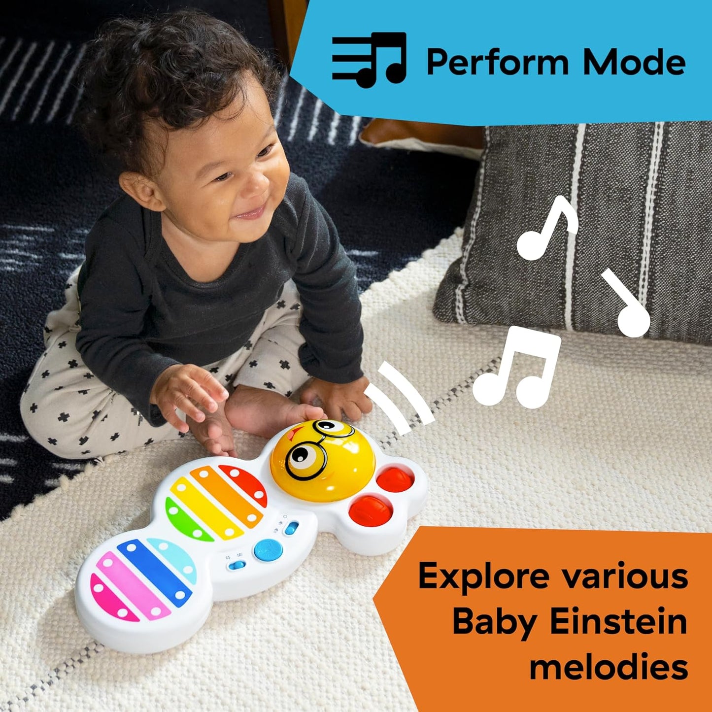 Baby Einstein Cals Curious Keys Xylophone Musical Toy, with Music and Lights - Age 12+ Months