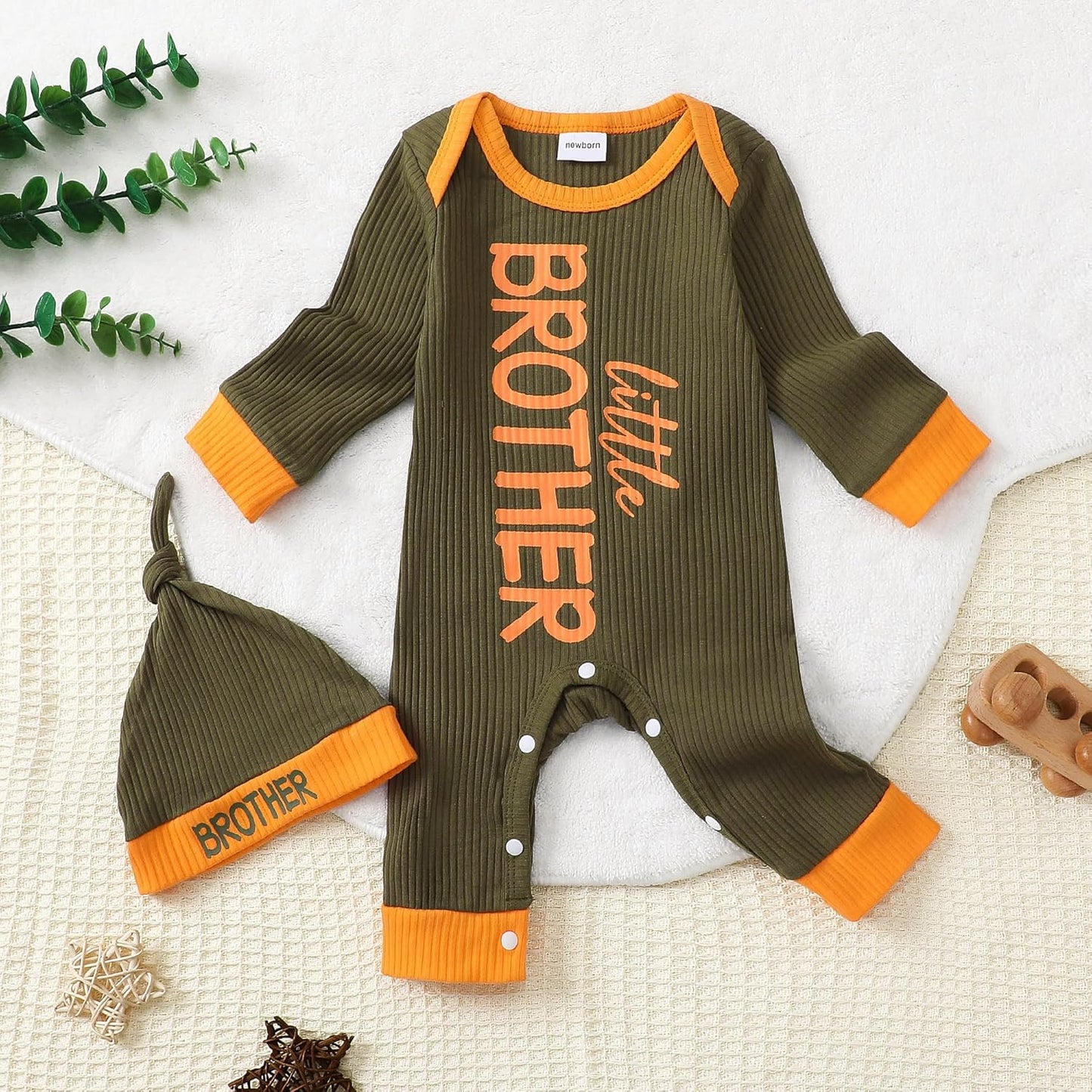 NZRVAWS Baby Boy Clothes Preemie Infant Boy Bear Outfits Jumpsuit Bodysuit Letter Print Romper