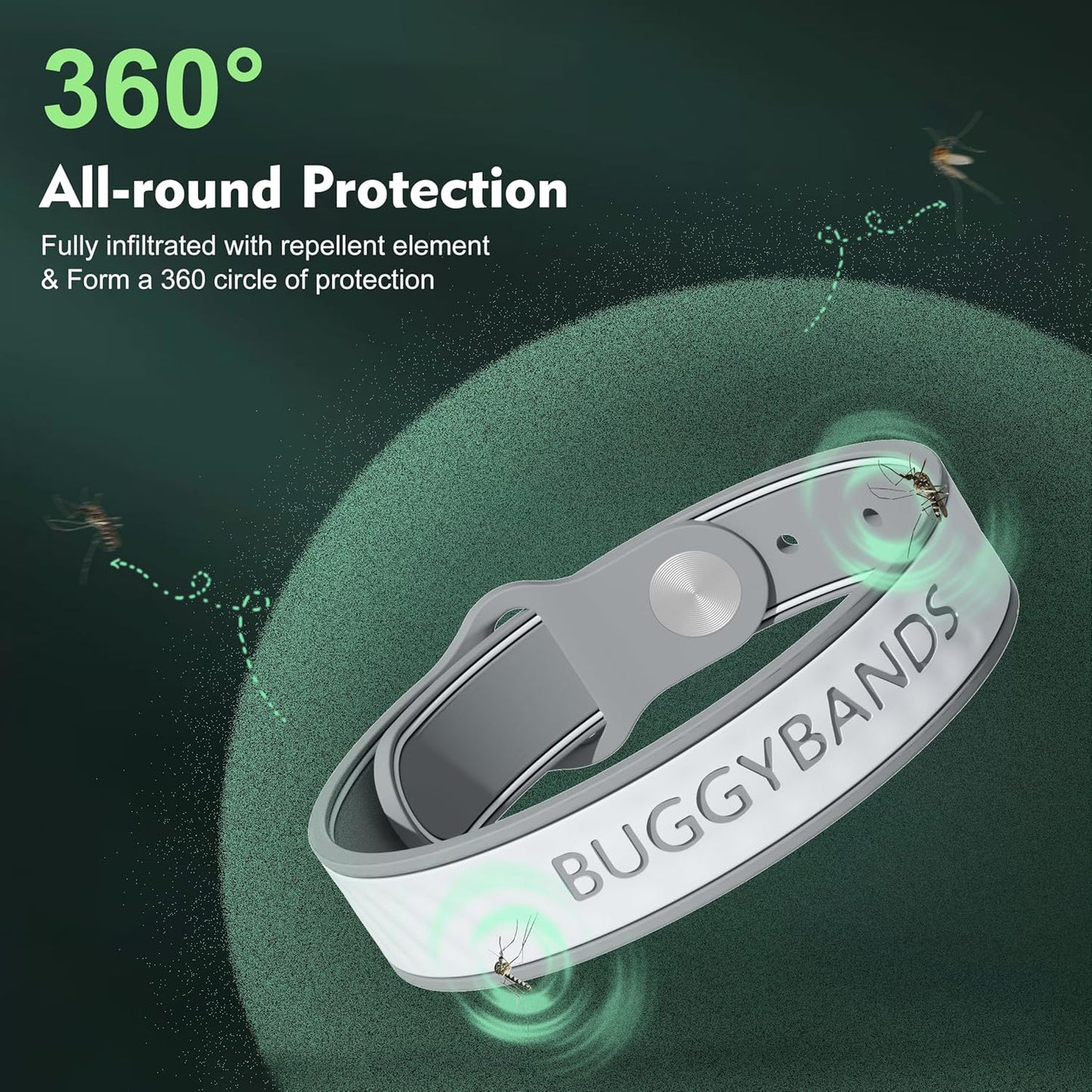 Mosquito Repellent Bracelets,12 Pack Silicone Mosquito Repellent Bands with DEET Free, Natural & Waterproof Bug Wristbands for Kids and Adults, Outdoor Traveling Protection