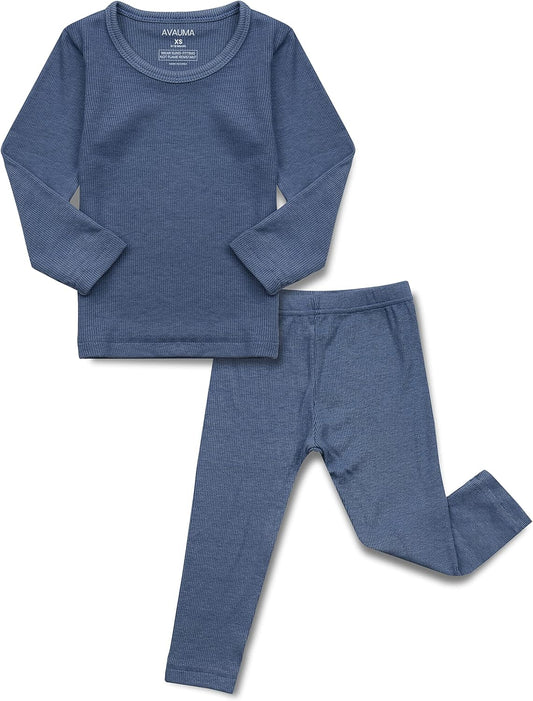 AVAUMA Baby Boys Girls Pajama Set Kids Toddler Snug fit Ribbed Sleepwear pjs for Daily Life Style