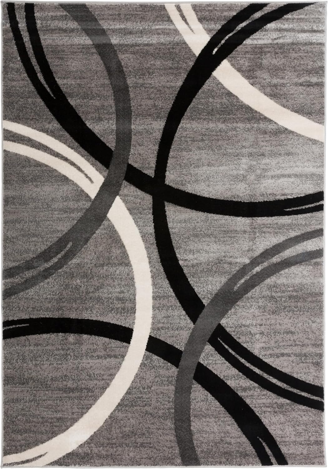 Rugshop Modern Wavy Circles Design Area Rug 12' x 15' Gray