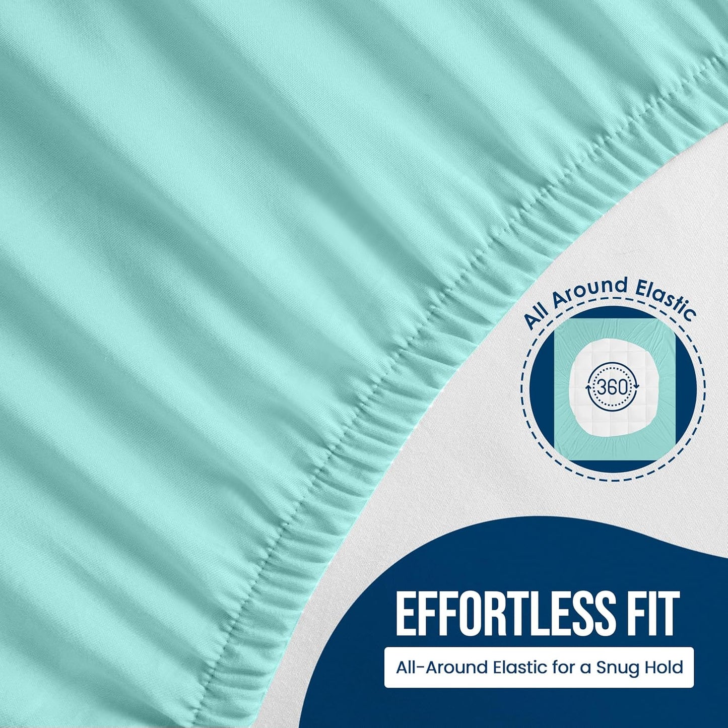 Utopia Bedding Waterproof Mattress Protector Full Size, Premium Terry Mattress Cover 200 GSM, Breathable, Fitted Style with Stretchable Pockets (Spa Blue)