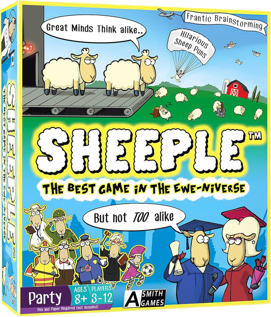 SHEEPLE™ - Where Great Minds Think Alike - Funny Word Association Party Game - Easy to Learn & Play Family Board Game - for Adults, for Teens, and for Kids - All Ages 8 & Up, 3-12 Players