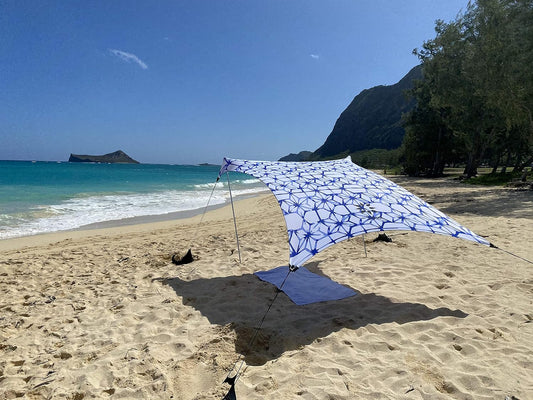 Neso Tents Beach Tent with Sand Anchor, Portable Canopy Sunshade - 7' x 7' - Patented Reinforced Corners(Shibori)