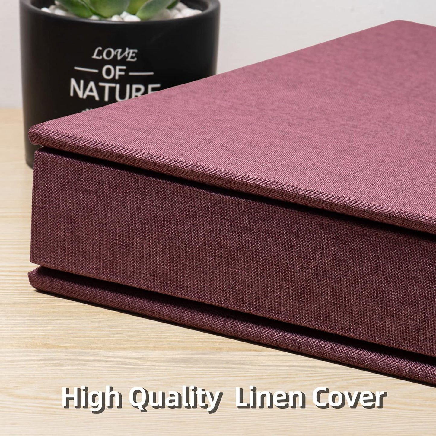 Large Photo Album Self Adhesive 4x6 8x10 10x12 Scrapbook Magnetic Album DIY Scrapbook Length 13 x Width 12.8 (Inches) 120 Sticky Pages Linen Cover DIY Photo Album(Purple)