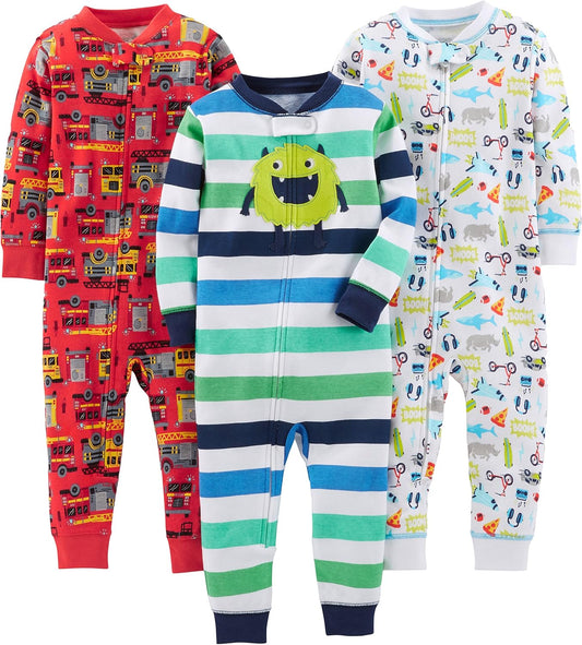 Simple Joys by Carter's Kids' 3-Pack Snug Fit Footless Cotton Pajamas