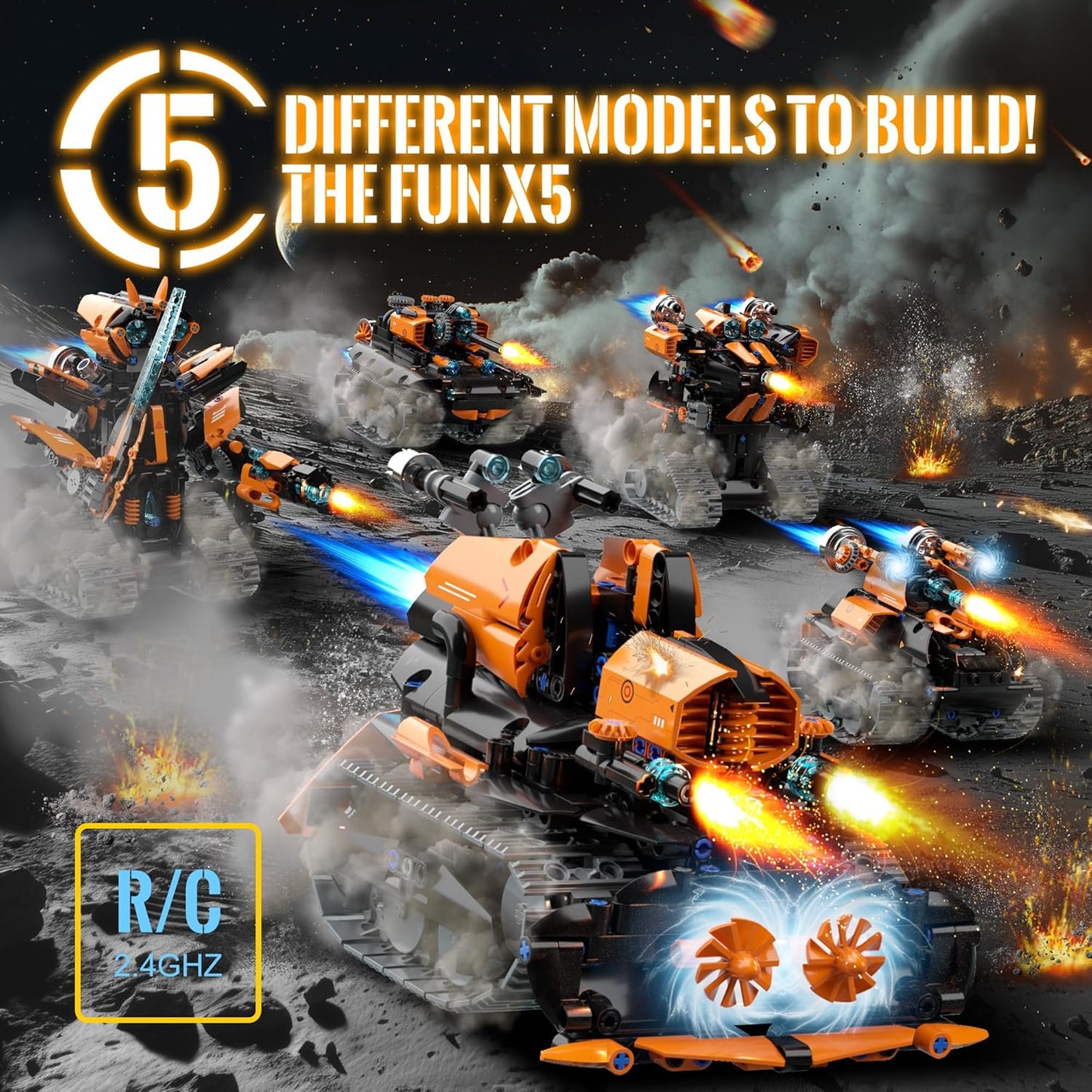 STEM Building Toys for Kids 6-14, 5in1 STEM Robot Building Kit for Kid, Remote & APP Controlled Tank Bulldozer Robot Building Blocks Set Birthday Xmas Gifts Ideas for Boys Girls (689PCS)