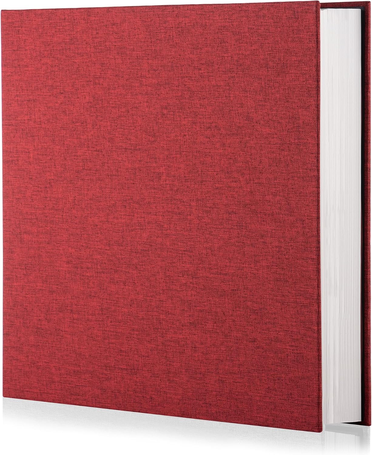 Photo Album Self Adhesive Scrapbook Album for 4Ã—6 Pictures DIY Magnetic Linen Cover Album 30 Blank Pages Great Gift for Family, Wedding, Birthday, Christmas, Anniversary(Red), 6-15-Red